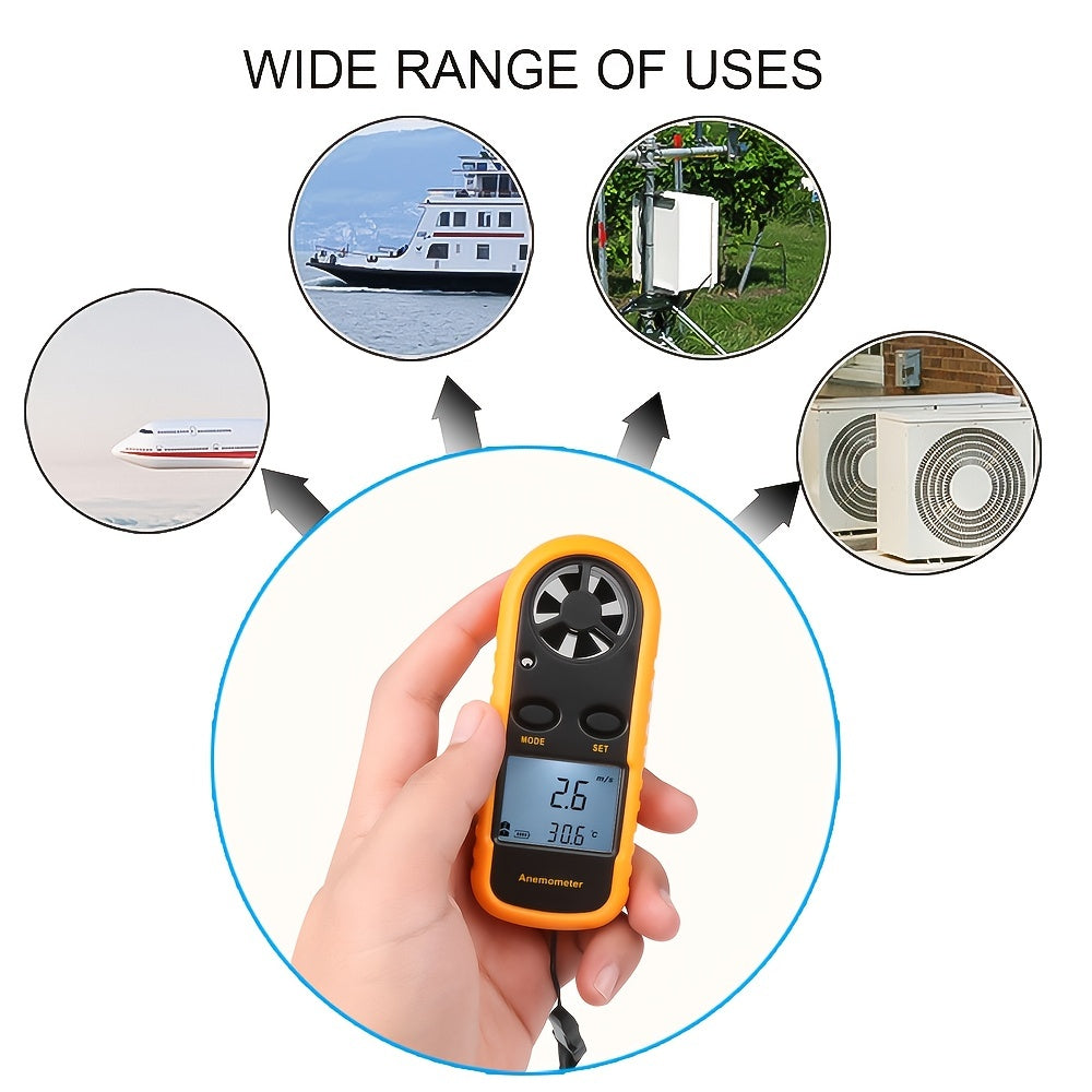 Digital wind speed meter with clear LCD display -portable windemometer for outdoor activities 4