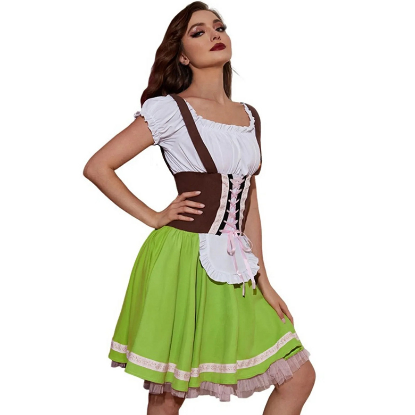 Dirndl dress with apron and lace-up bodice for Oktoberfest and traditional costume festival 1