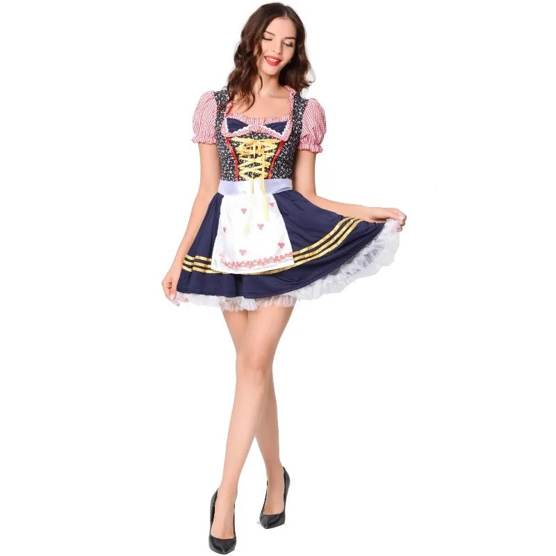Dirndl dress with apron and lacing for Oktoberfest and traditional costume festival 3