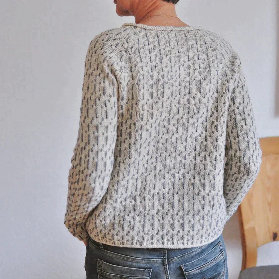 Elegant grey knitted sweater for women | Long sleeves 4