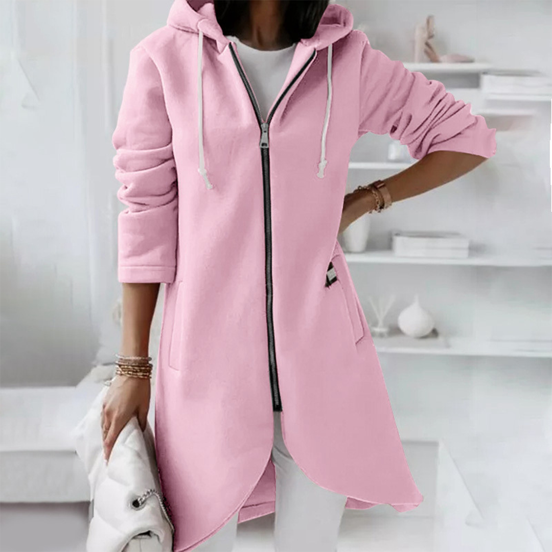 Elegant long women's hoodie | with zipper 1