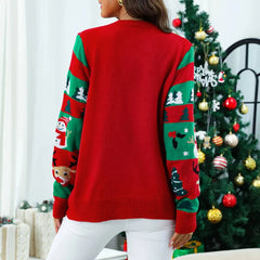 Esawama | Festive Reindeer Christmas Sweater for Women | Red 1