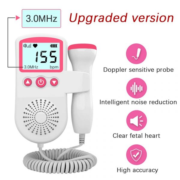 Fetal Doppler Heart Rate Monitor Home Pregnancy Baby Fetal Heart Rate Sound Detector 7