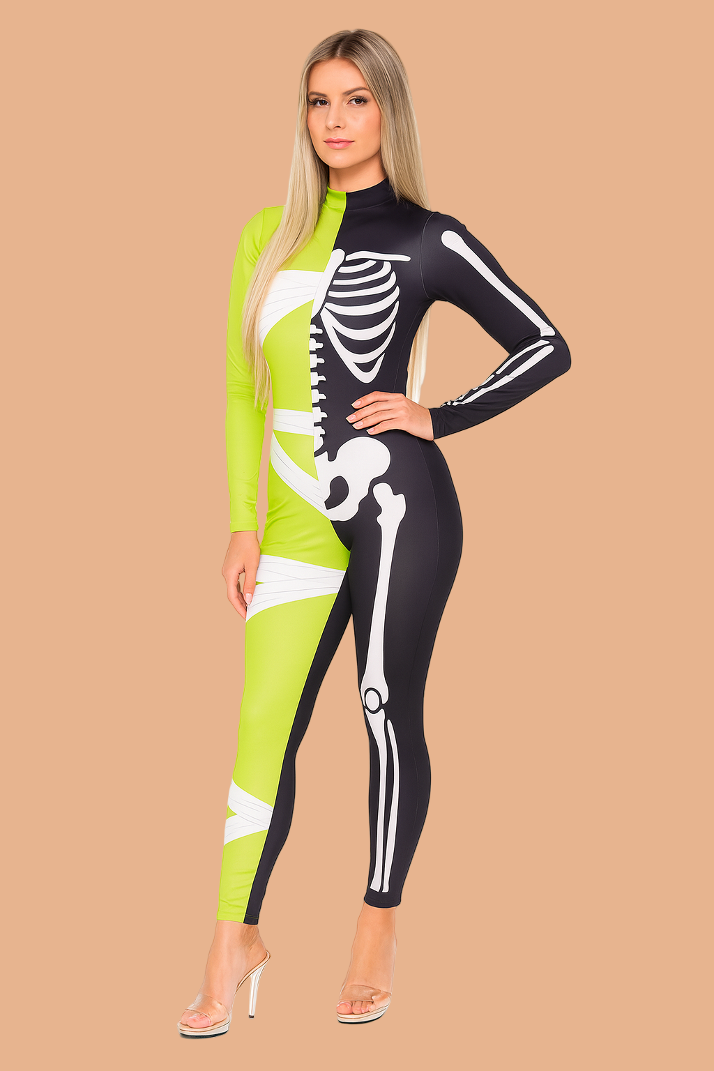 Halloween Jumpsuit Skeleton and Mummy Women's Costume 0