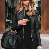 Harriet | Chic Zip-Up Moto Jacket 0