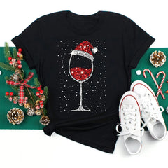 Caroline | Fashionable Wine Glass Holiday Shirt-2