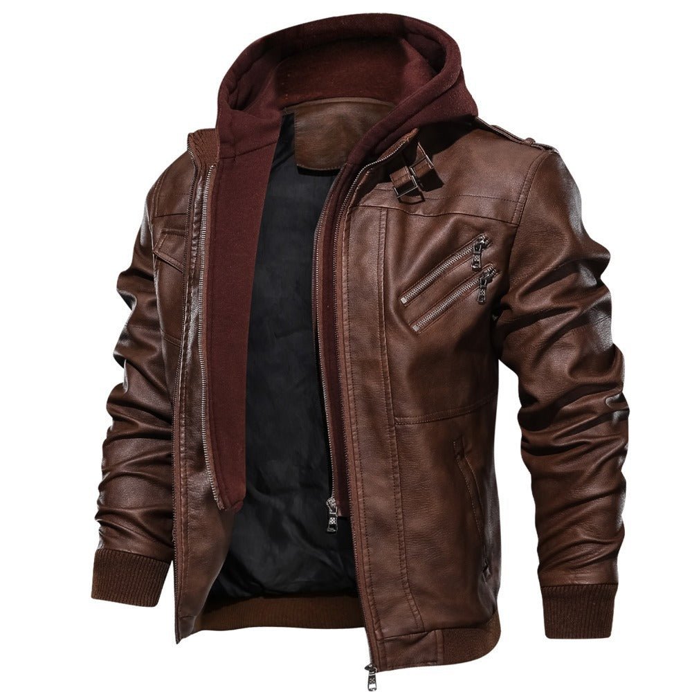 Hooded premium biker jacket for men | Casual 4