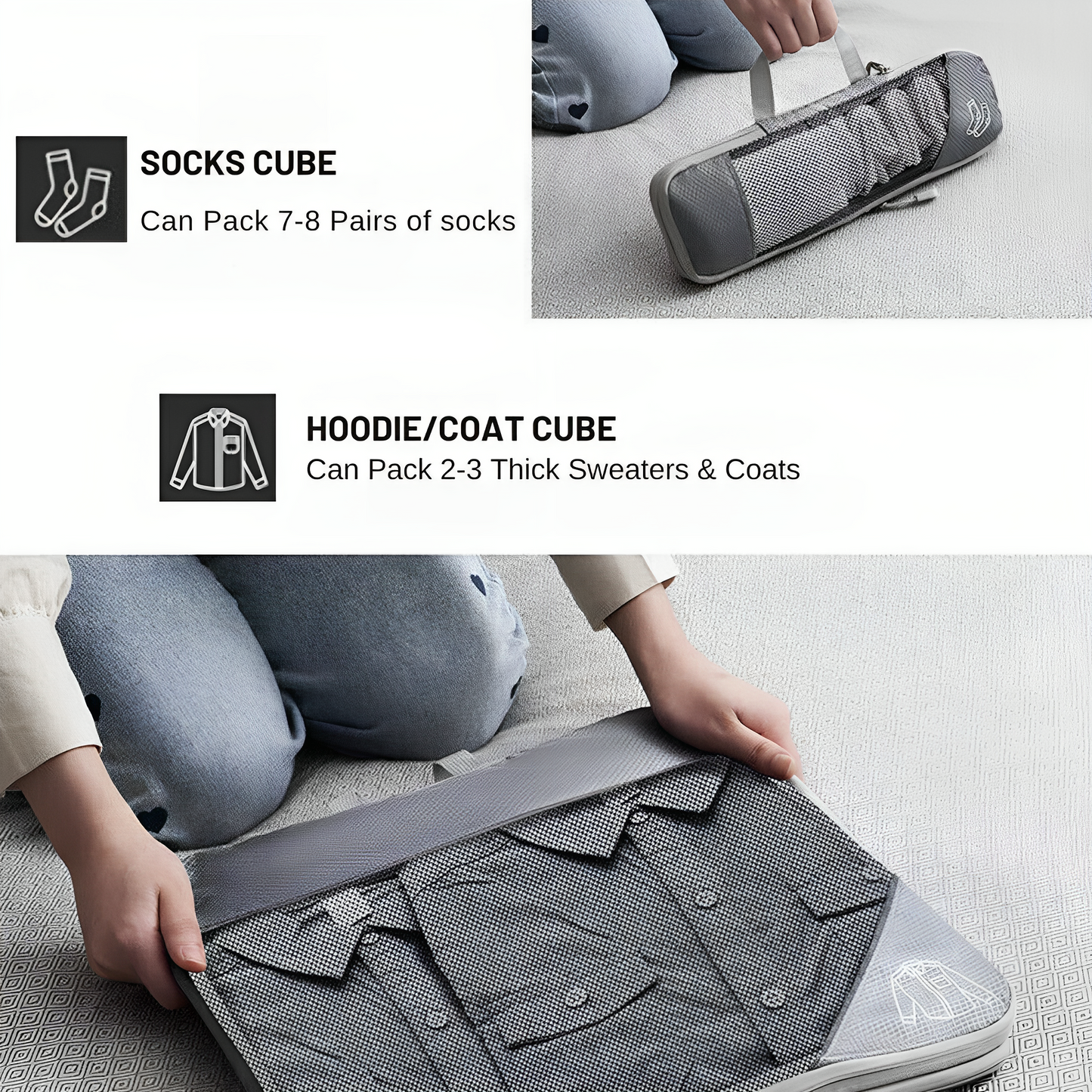 Ultra-Slim Compression Packing Cubes – Space-Saving Travel Organizers 5