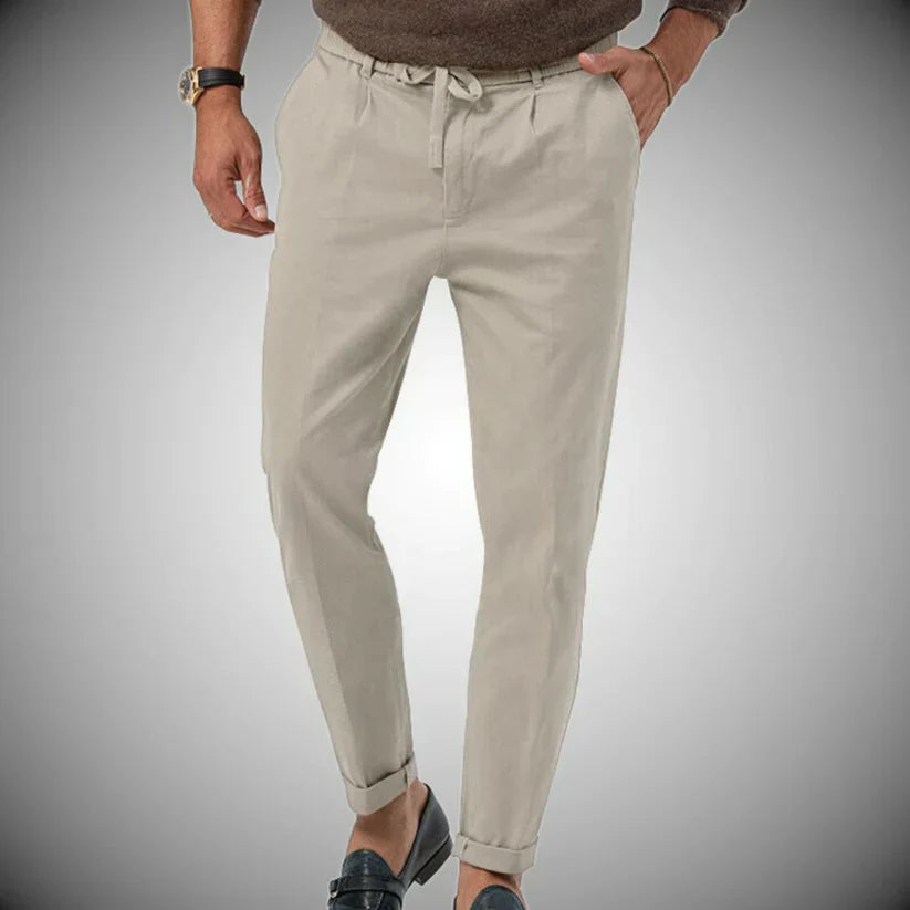 Luca | Slim-Fit Linen Casual Pants for Men-5