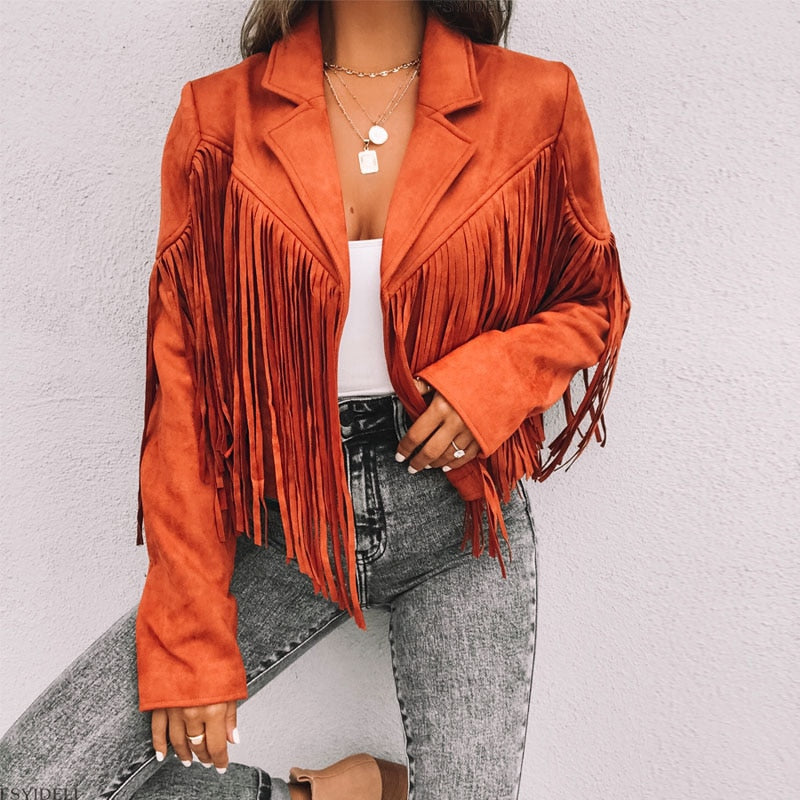 KATHERINA | Fashion Suede Fringed Jacket 6