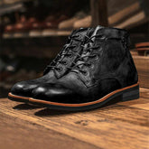 Men's Leather Lace-Up Ankle Boots-1
