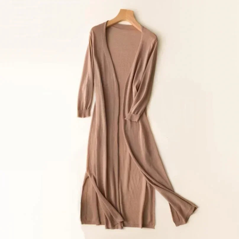 Lightweight long cardigan for women | Open front 1