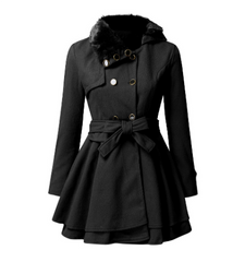 Liza | Elegant Flare Hem Double-Breasted Belted Coat 3