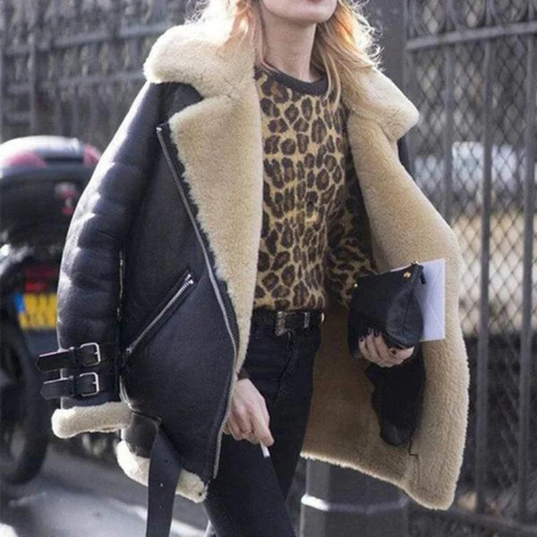 Lizard | Winter Luxe Buckle-Trimmed Aviator Jacket 2