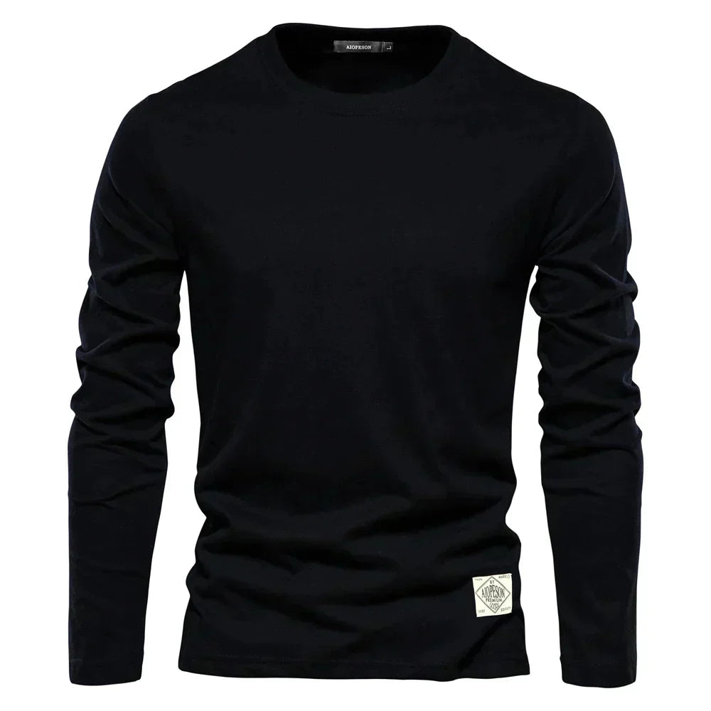 Long-sleeve casual crewneck tee for men 3