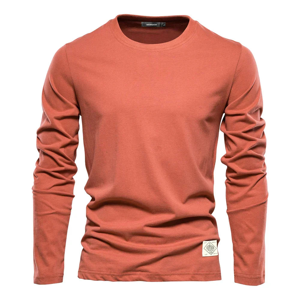 Long-sleeve casual crewneck tee for men 5