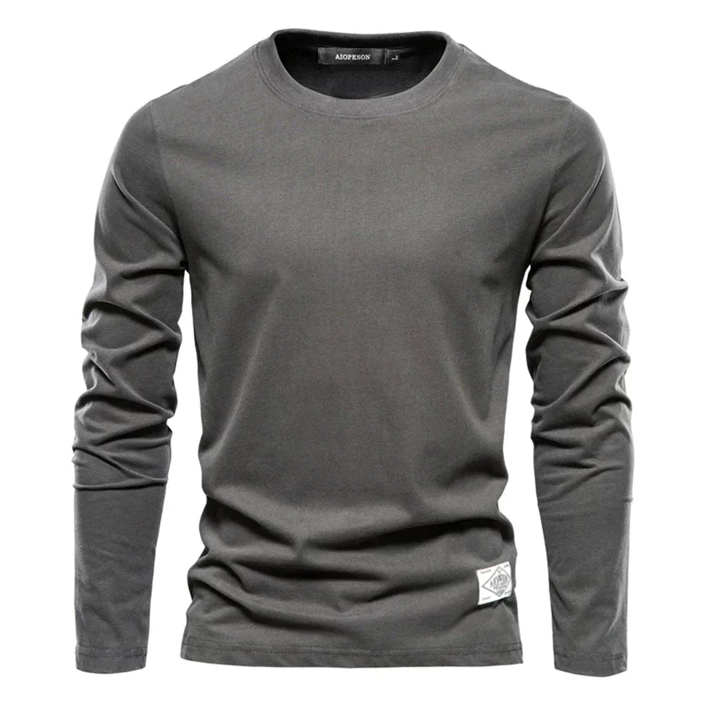 Long-sleeve casual crewneck tee for men 6