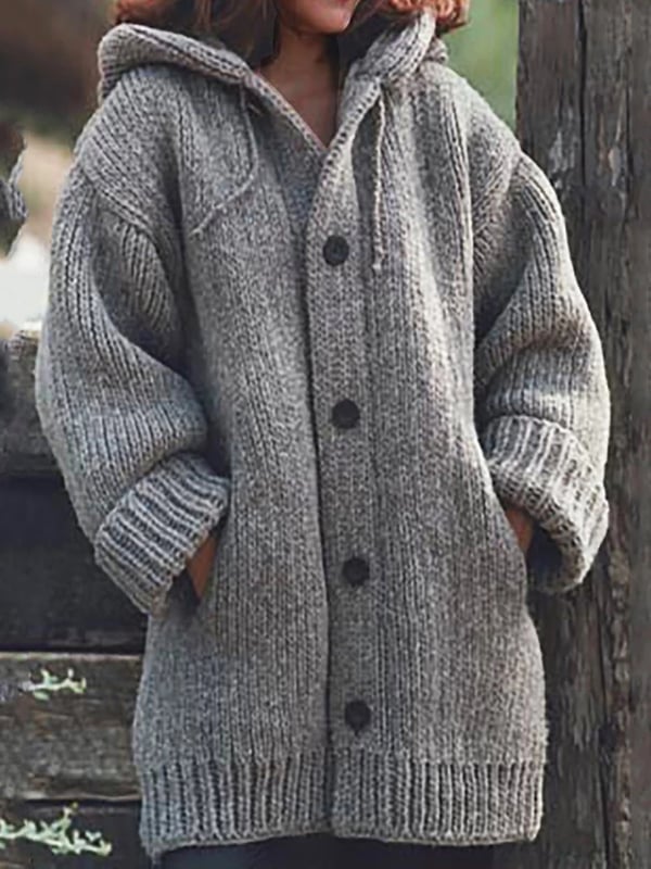 Long women's cardigan with hood | Warm 1