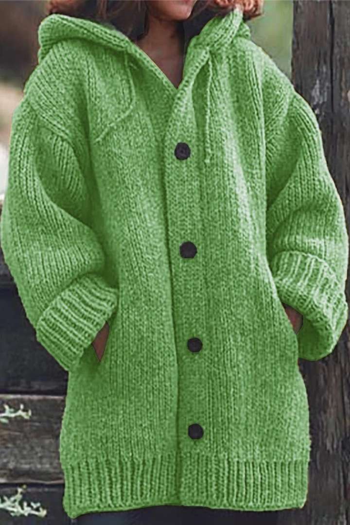 Long women's cardigan with hood | Warm 4