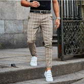 Sascha | Stylish checkered chino pants for men-2