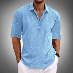 Massimo | Classic Elegant and breathable linen pole, short sleeve 0