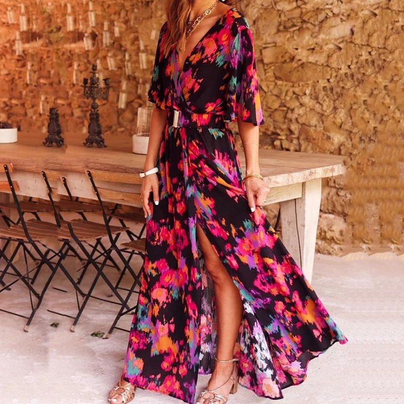 Timeless Karen Maxi Wrap Dress - Effortless Elegance for Every Occasion-3