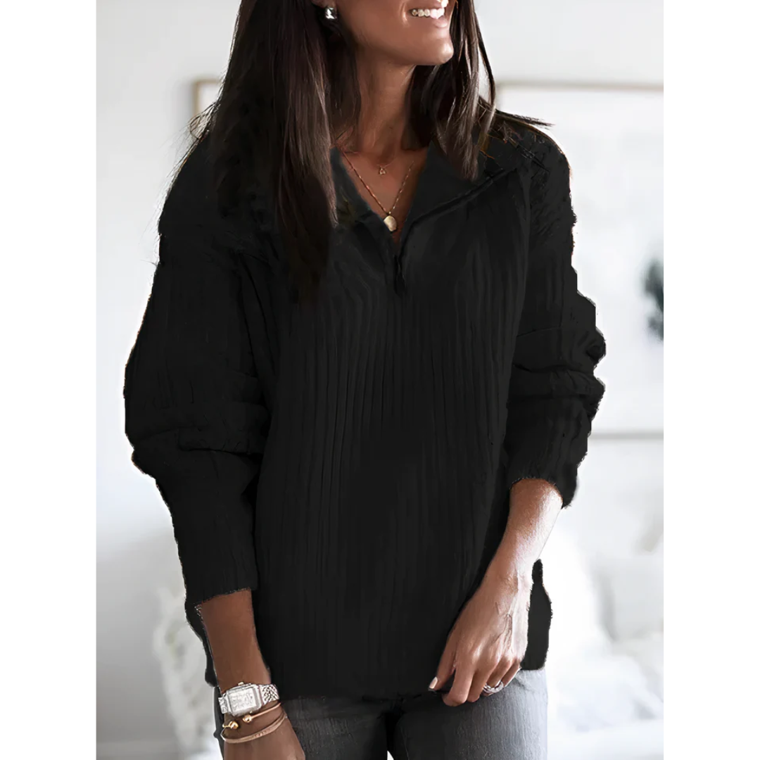Melina | Women's Knitted Winter Sweater | Zipper 2
