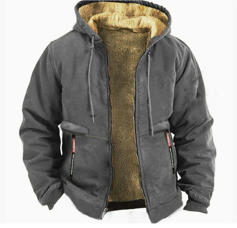 Men's Hooded Comfortable Warm Zip-Up Jacket | Winter 0