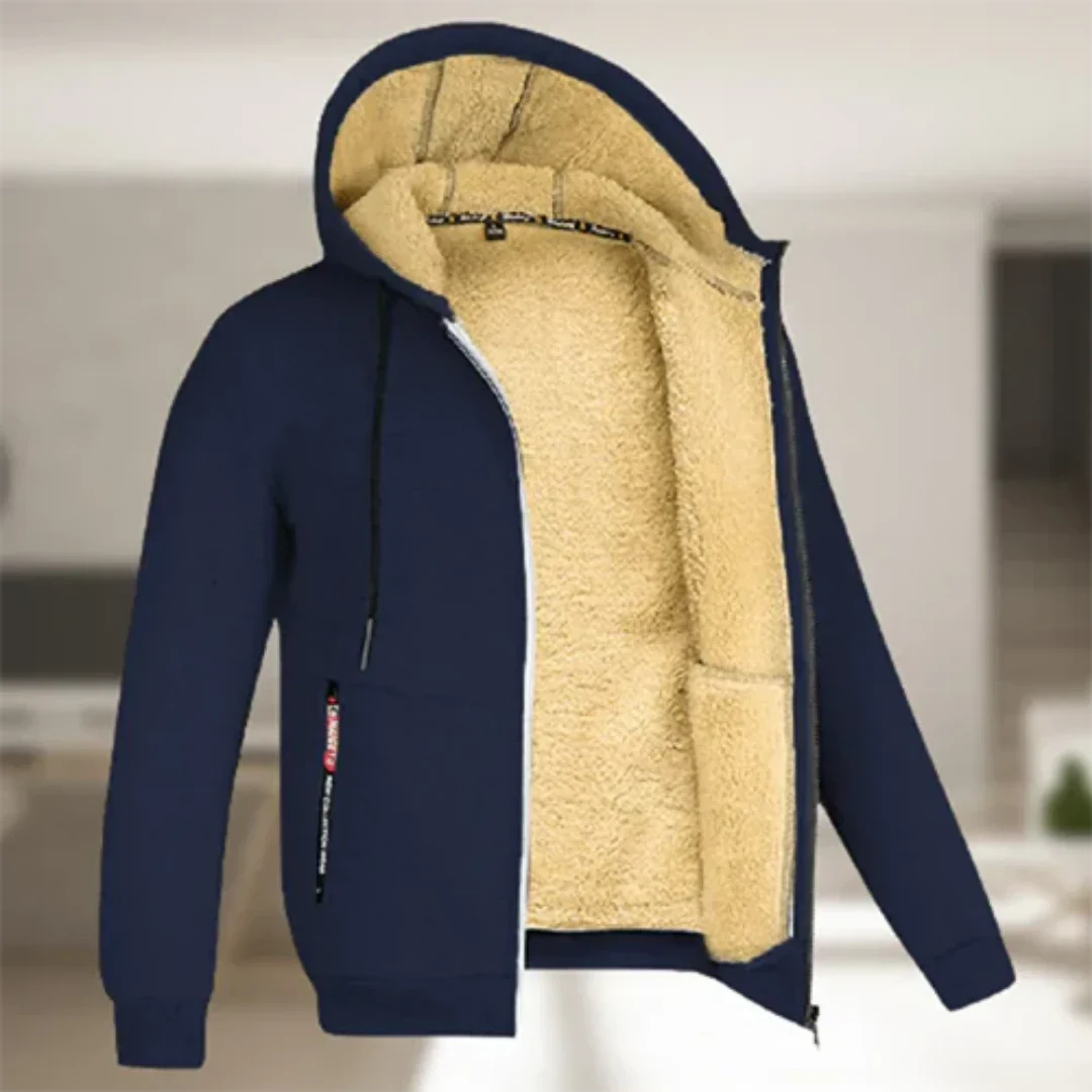 Men's Hooded Comfortable Warm Zip-Up Jacket | Winter 4