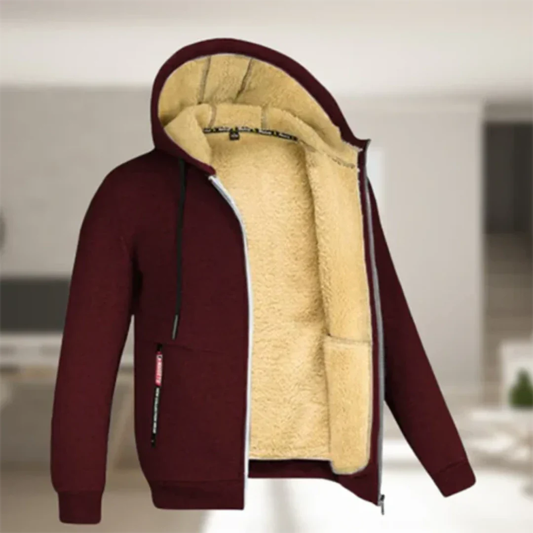 Men's Hooded Comfortable Warm Zip-Up Jacket | Winter 7