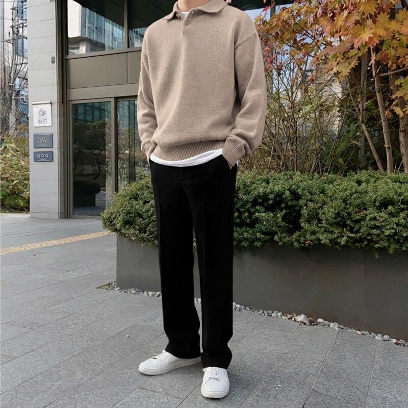Men’s Polo Sweater – Wool – Relaxed Fit – Buttoned Collar – Ribbed Hem and Cuffs 5