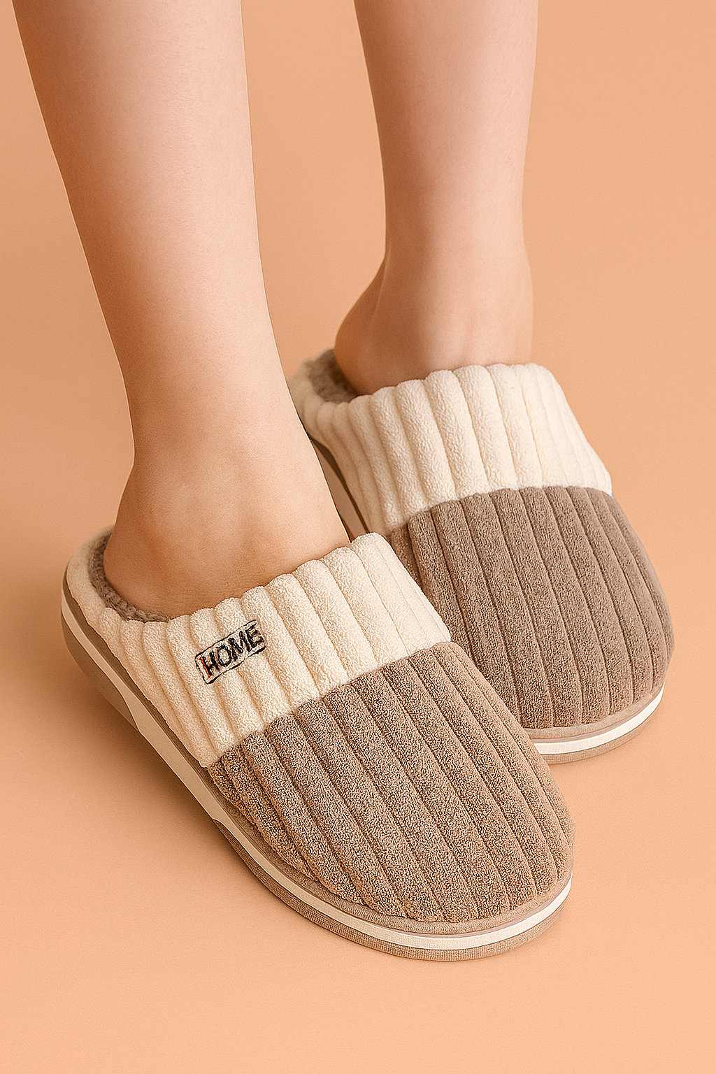 Men's Striped Winter Slippers | Warm Slip-On Home Slippers 4