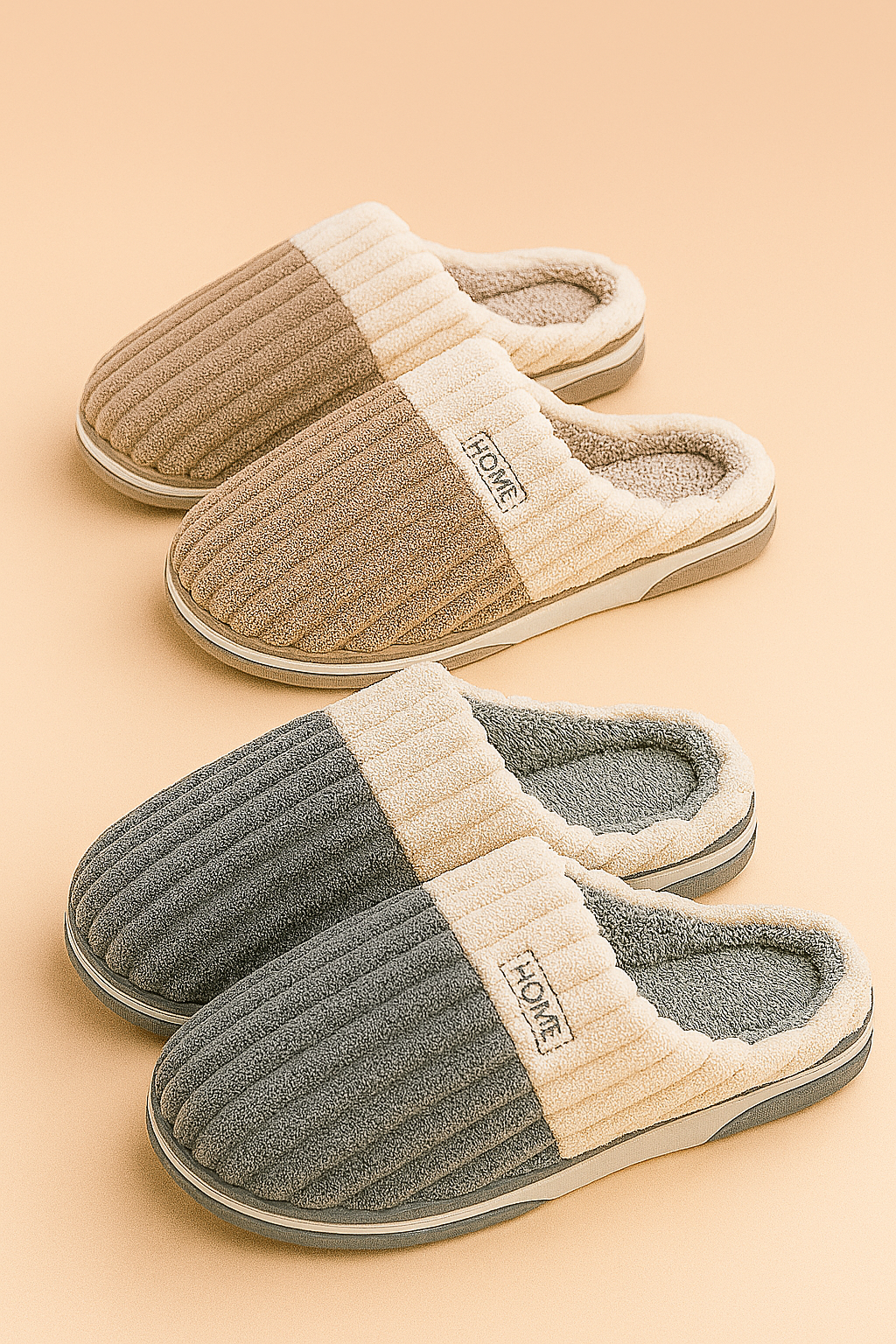 Men's Striped Winter Slippers | Warm Slip-On Home Slippers 5