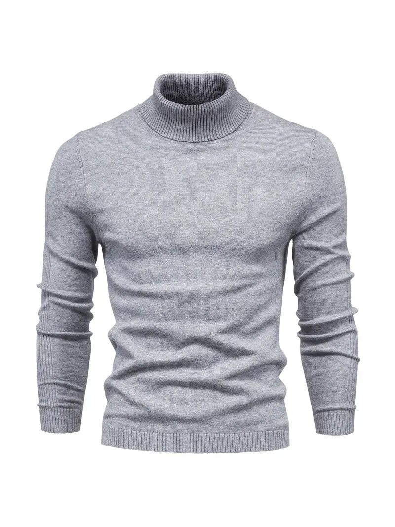 Men’s Turtleneck Sweater - Slim Fit - Soft Knit - Long Sleeve Smart Casual Wear 8