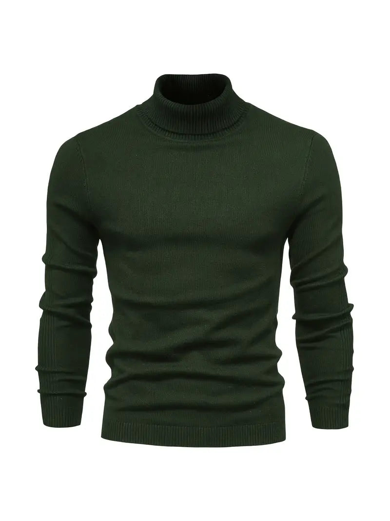 Men’s Turtleneck Sweater - Slim Fit - Soft Knit - Long Sleeve Smart Casual Wear 9