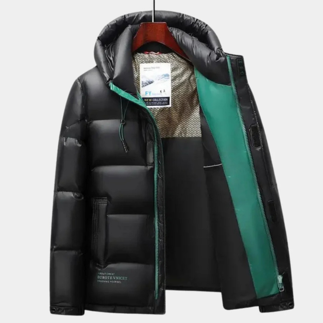 Men's Winter Warm Hooded Puffer Jacket | Zipper 2