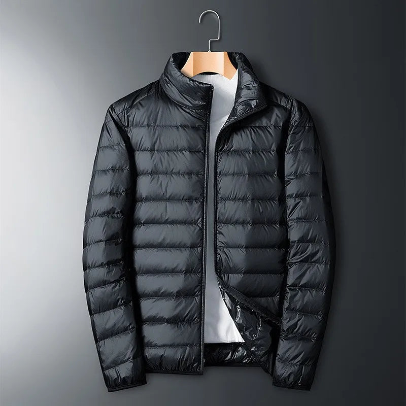 Men's full-zip down jacket with stand-up collar 1