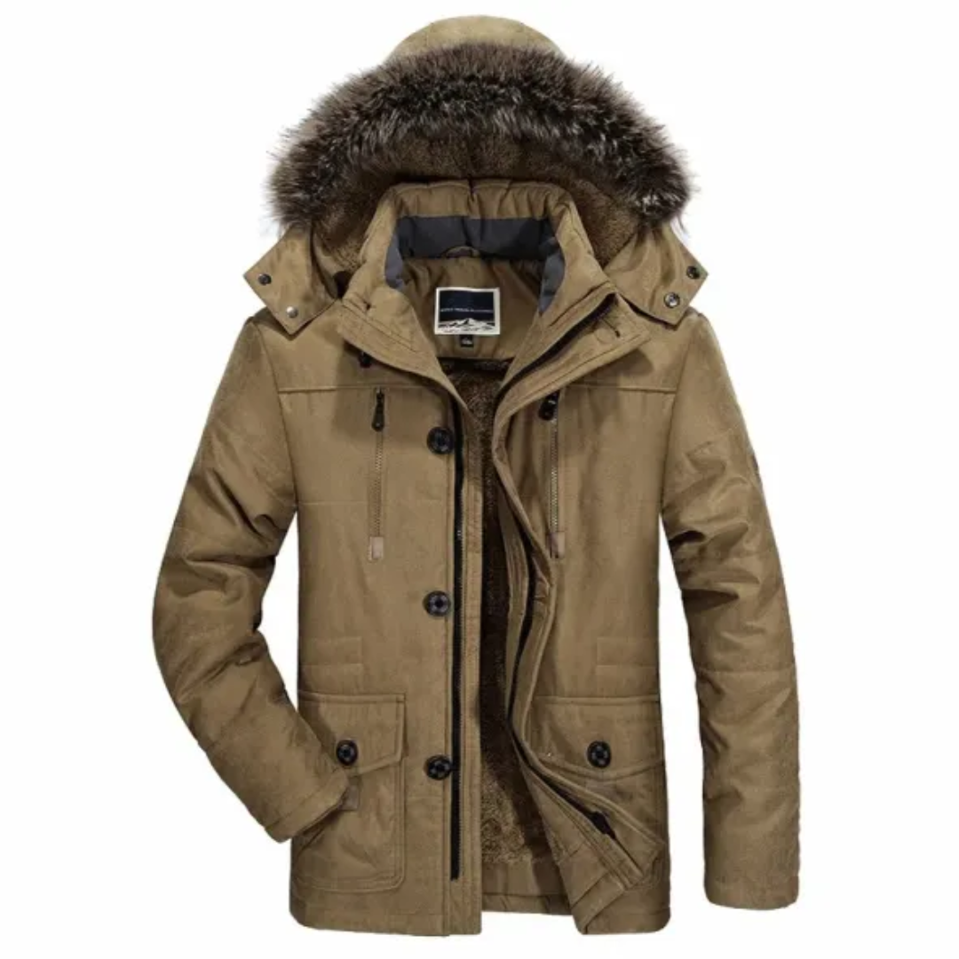 Men's warm winter parka with hood | Zipper 2