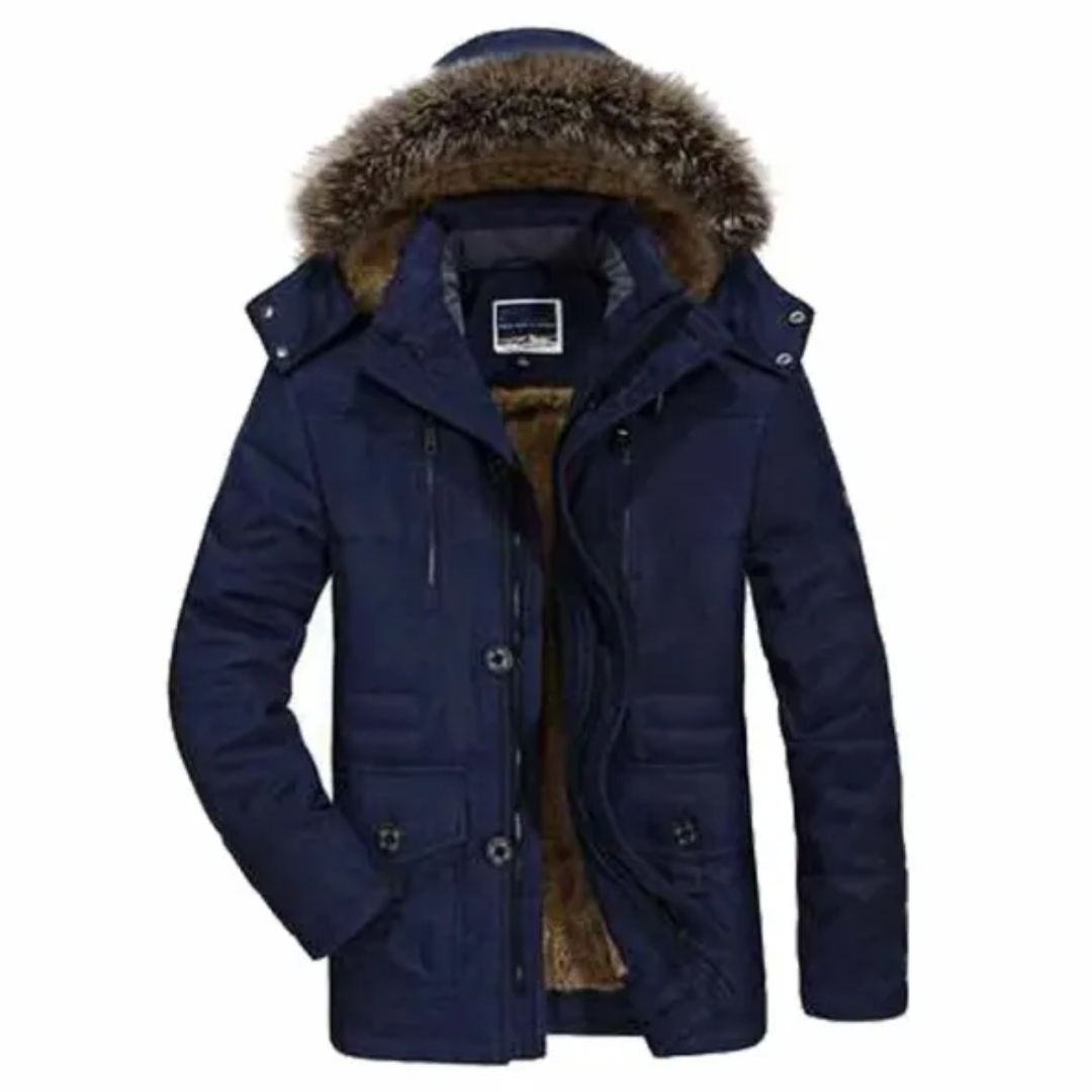 Men's warm winter parka with hood | Zipper 4