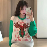 Moonarim | Warm Ugly Xmas Sweater Women | reindeer 0