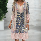Ava | Boho Floral Dress – Lace Accents for Effortless Charm-1