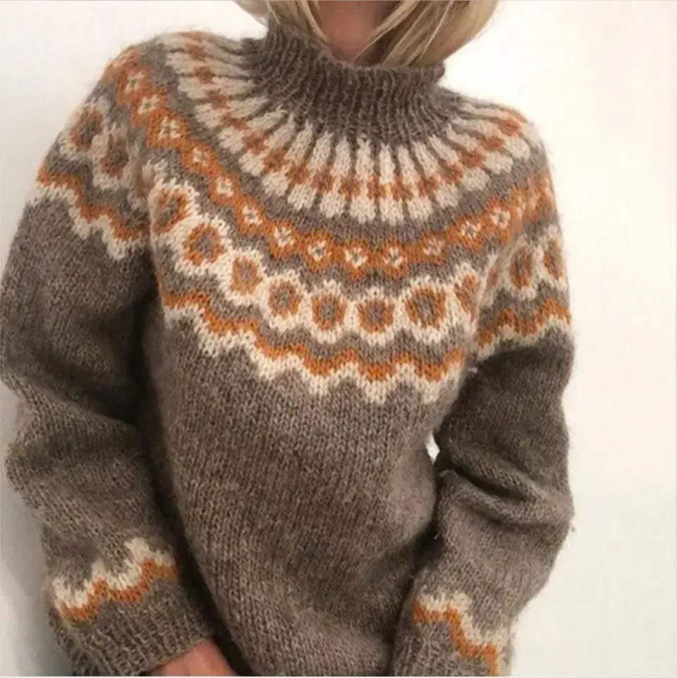 Norwegian knit sweater for women | turtleneck 1