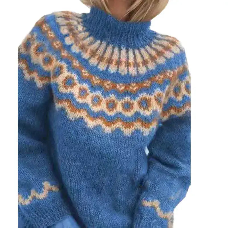Norwegian knit sweater for women | turtleneck 2