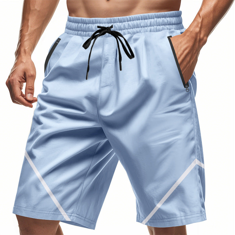 Men’s Athletic Shorts – Quick Dry Lightweight Fabric – Loose Fit – Knee Length – Zipper Pockets-4