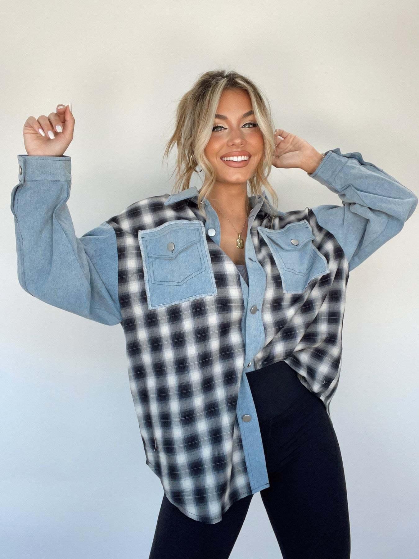 LILY | Stylish Oversize Retro Denim Shirt-4