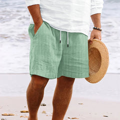 Men’s Shorts – Cotton Linen Blend – Relaxed Fit – Drawstring Waist – Multi Pocket-2