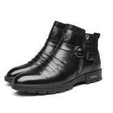 Men's slip-on leather mid-rise boots-1