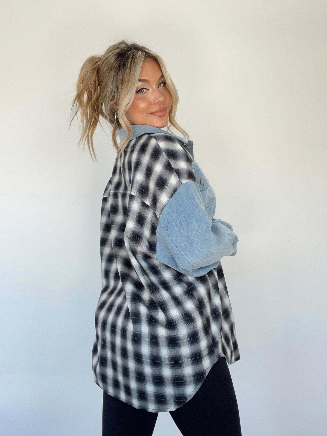 LILY | Stylish Oversize Retro Denim Shirt-5