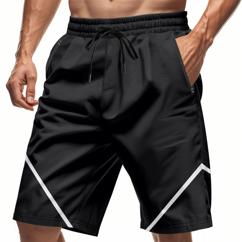 Men’s Athletic Shorts – Quick Dry Lightweight Fabric – Loose Fit – Knee Length – Zipper Pockets-5