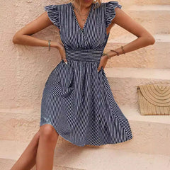 Madison | Trendy Striped Women's Dress-3